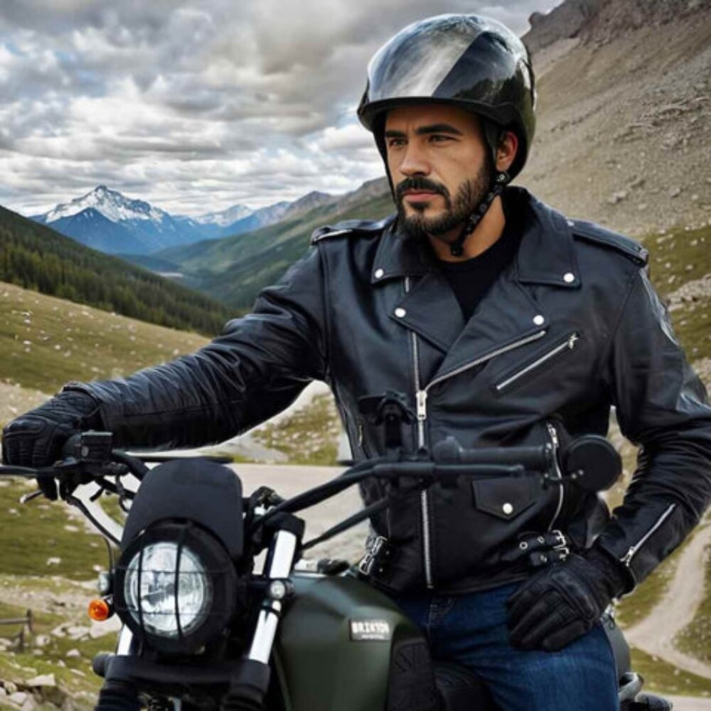 RIDERACT® Men’s Leather Jacket Classic Biker Motorcycle Coat Casual Jacket NEW
